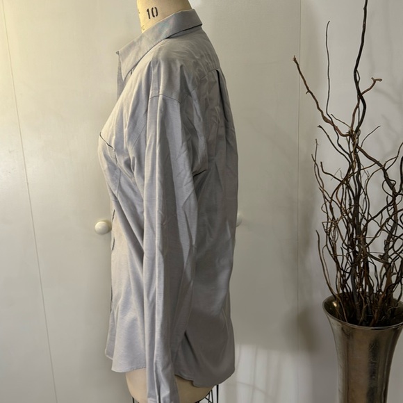 Joseph & Feiss grey cotton non-iron fitted dress shirt - Picture 3 of 5